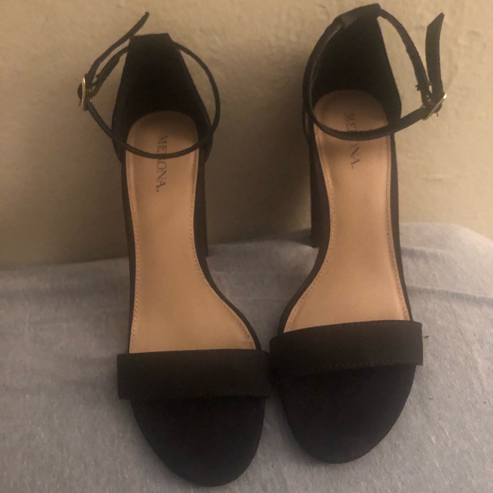 Black ankle strap heels